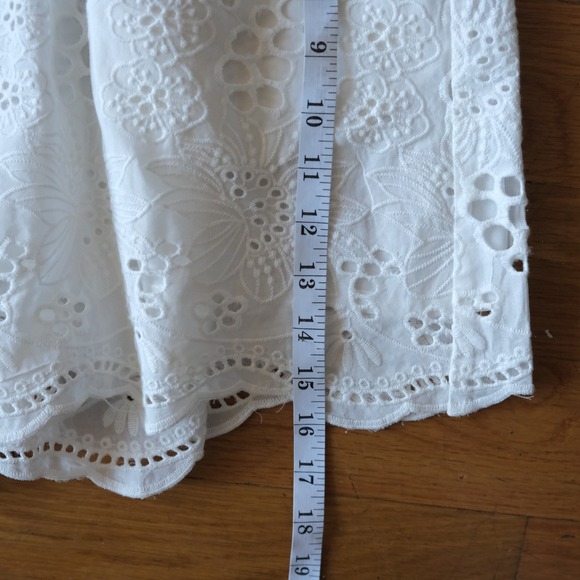 Stella Nova Krista Joe Shorts Womens White Eyelet Cotton Boho Scalloped Size 6 - Picture 5 of 7